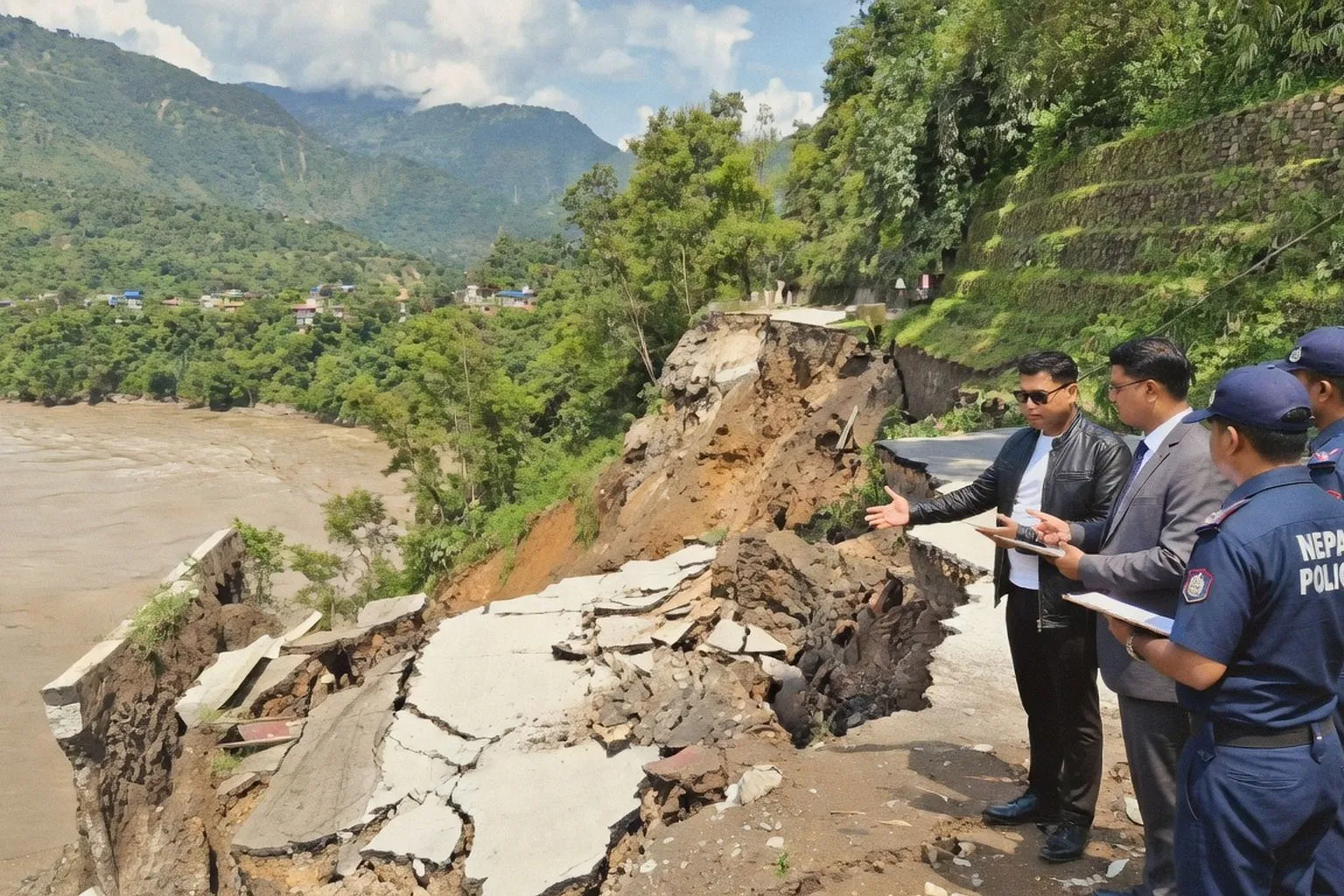 Balen heads to Bidur: Nepal PM inspects flood wreckage in Nuwakot, discusses rescue with security agencies